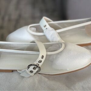 Elegant White Mary Jane Flats
